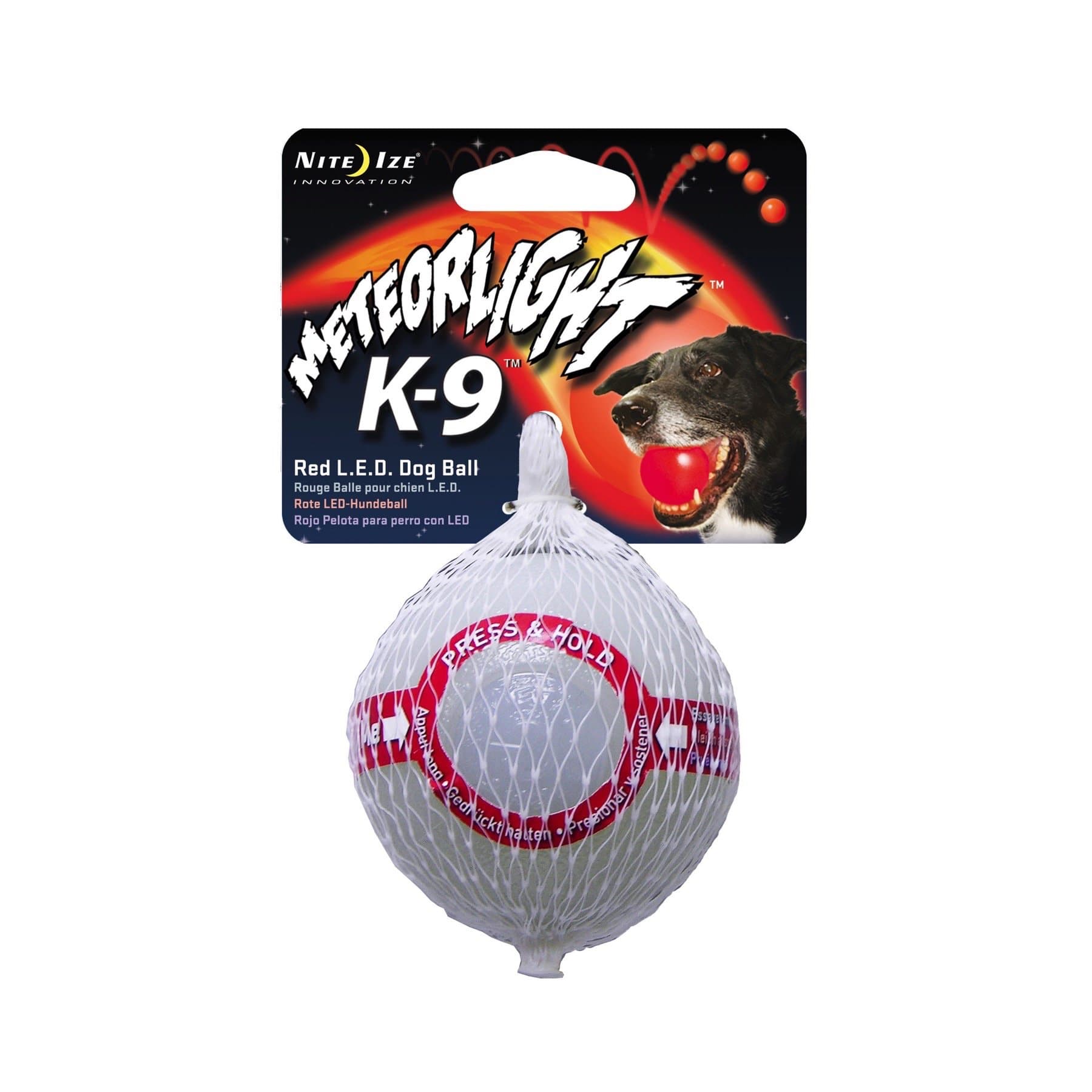 MTLP-08-10 MeteorLight K-9 Led Dog Ball, Red