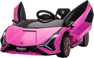 HOMCOM Lamborghini Sian Licensed 12V Electric Car for Kids 2 Motors Toy Car with Remote Control Music Lights MP3 for 3-5 Years Pink