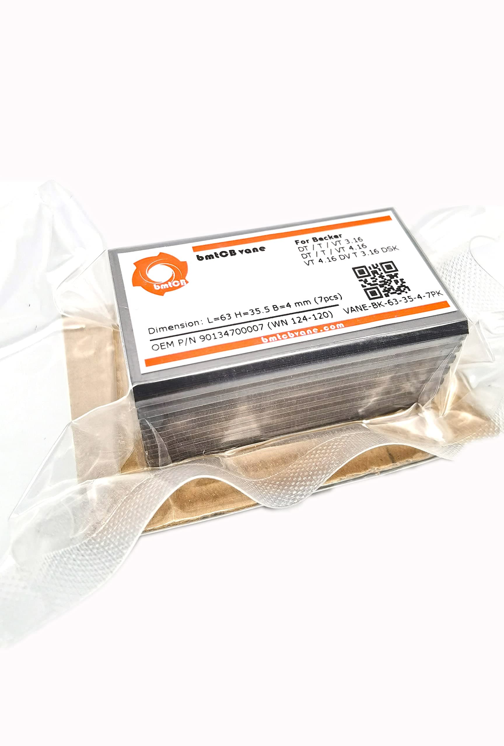 bmtCB Carbon vane 7pcs PM kit for Becker Pump DT3.16 T3.16 VT3.16 DT4.16 T4.16 VT4.16 VT4.16DV T3.16DSK 901347000004 WN124-120 DIM: 63mm x 35.5mm x 4mm