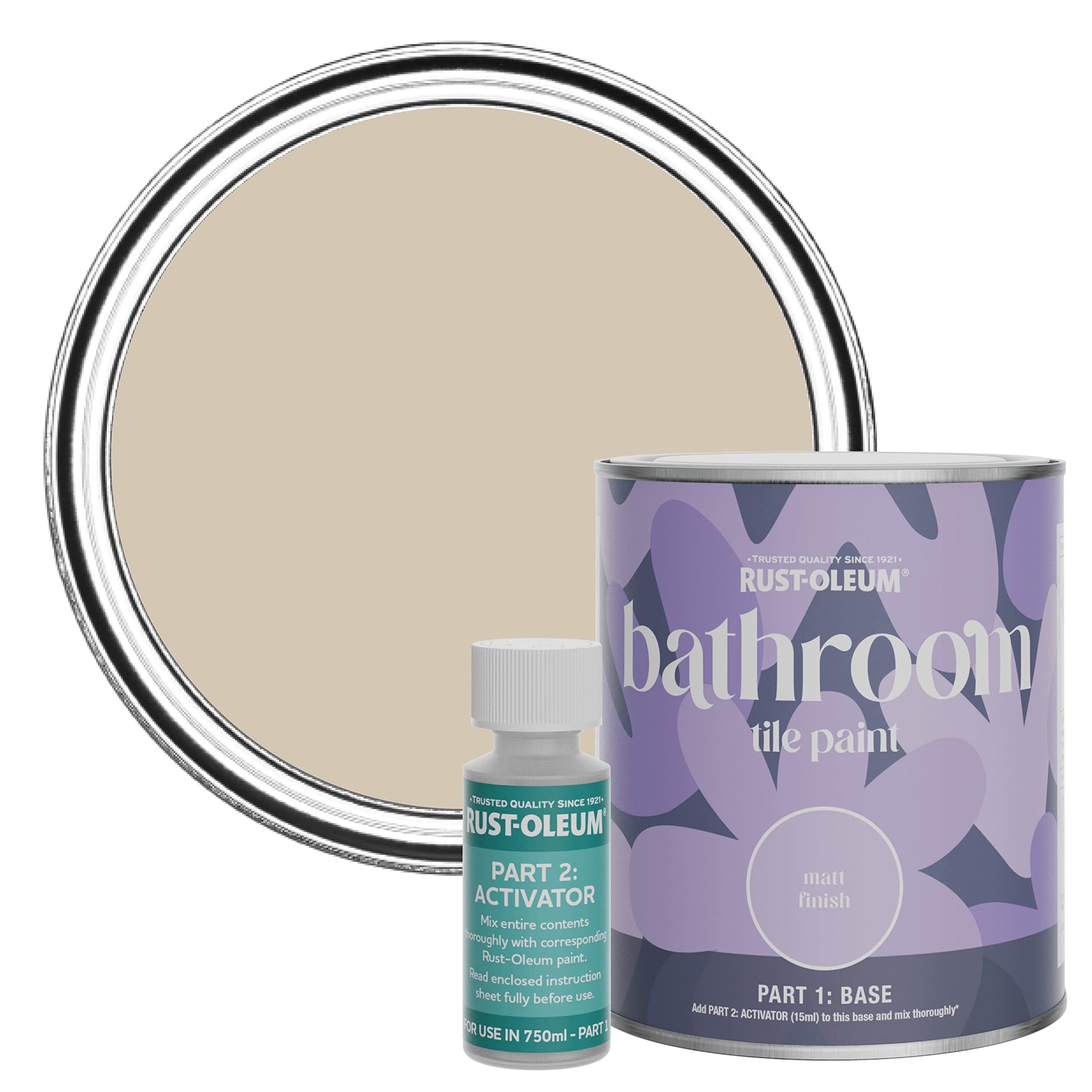 Rust-Oleum Beige Water-Resistant Bathroom Tile Paint in Matt Finish - Butterscotch 750ml