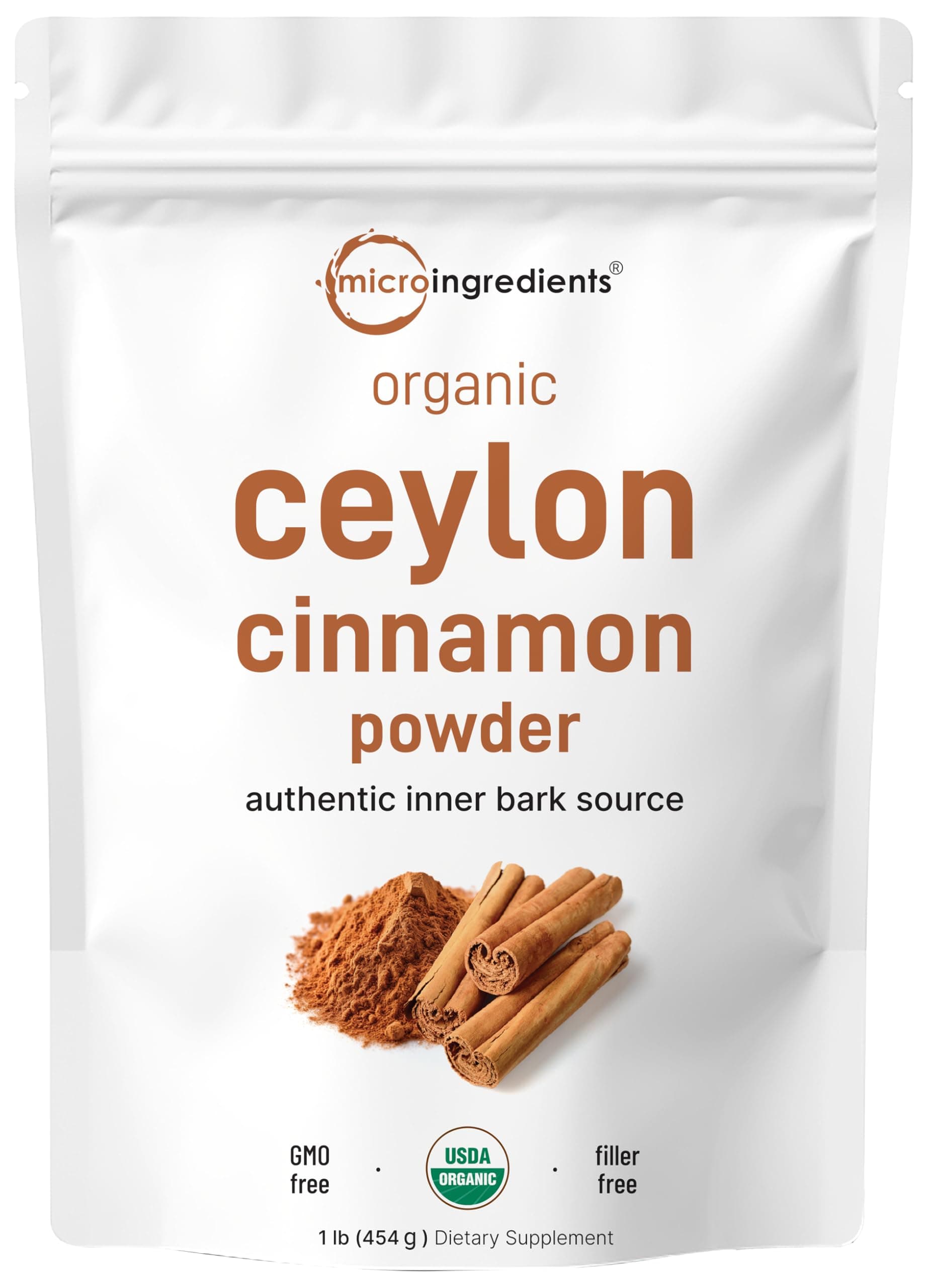 Organic Ceylon Cinnamon Powder, 1 lb | Premium Sri Lanka Source | Sweet & Earthy Flavor | Great for Baking, Cooking & Drinks | Additive Free, Non-GMO, Bulk Supply