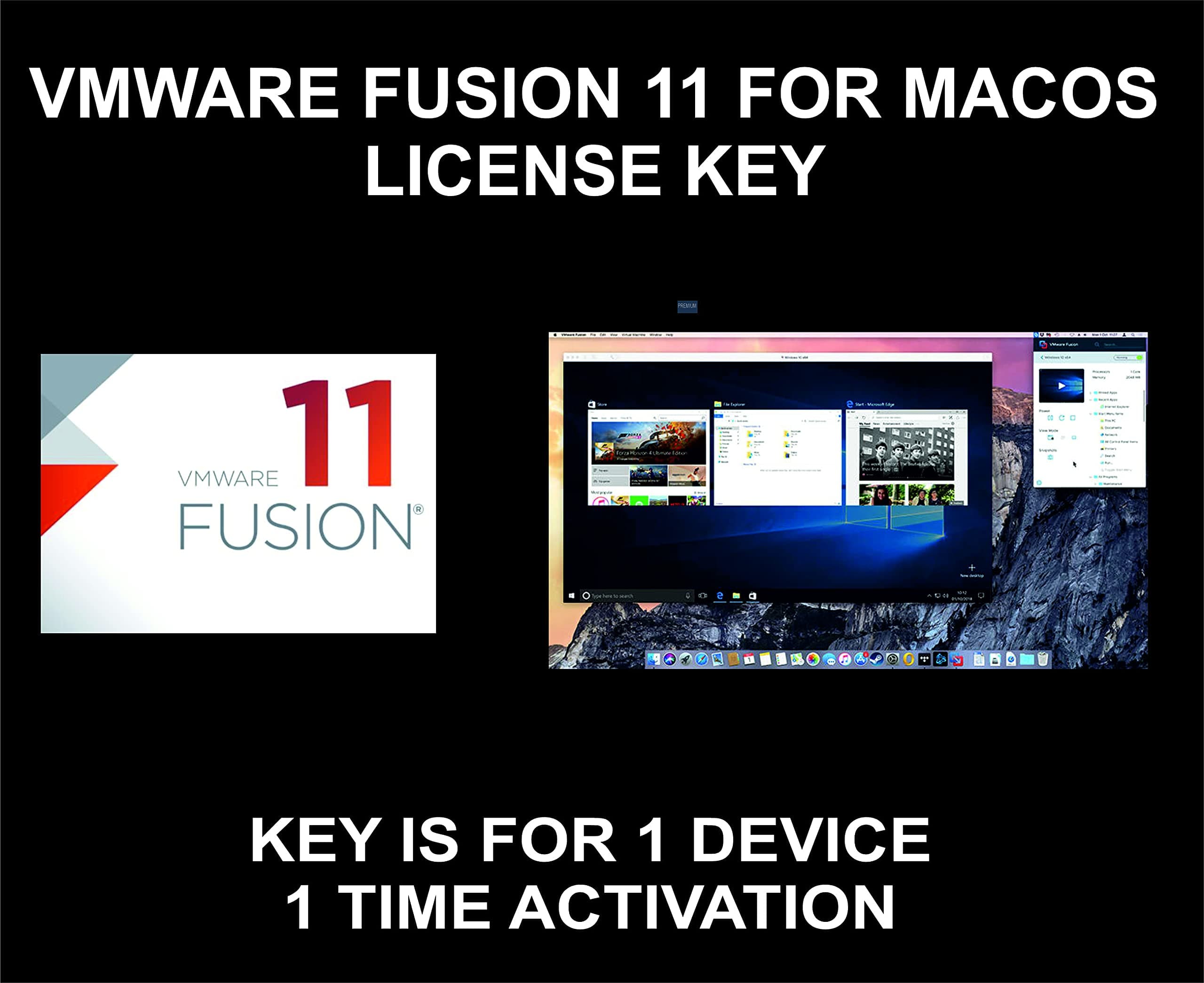 Vmware Fusion 11 For Macos, License Key, Genuine, 1 Device, 1 Time Activation