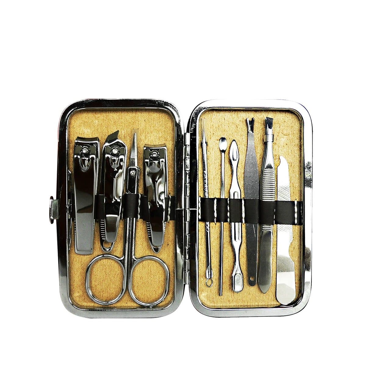 10Pcs Manicure Set - Multifunctional Nail Care Kit / Manicure Set for Men and Women / Tweezers, Acne Needle, Cuticle Pusher, Double-ended Picker / Personal Nail Clipper Tools with Nail Clipper / File, Eyebrow Scissors