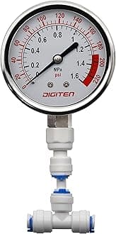 DIGITEN Water Pressure Gauge Meter 0-1.6MPa 0-220psi 1/4" f Reverse Osmosis System Pump