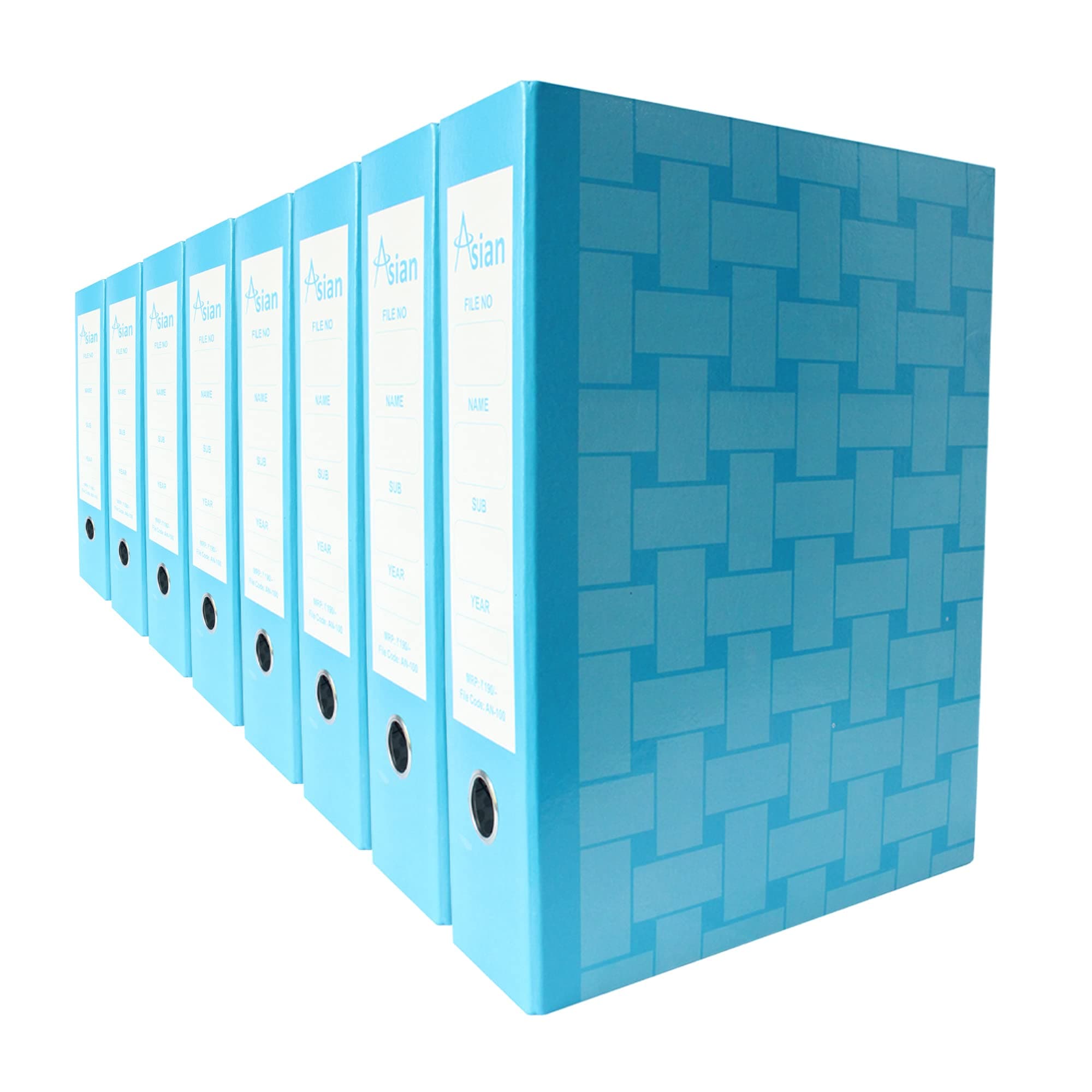 Bindex Asian Cardboard Office Lever Arch Box File, Folder Cover, Folder for Certificate, Document, Box Binder Office File Laminated (Light Blue) Pack of 8 | Portfolio | Folder Cover | Envelope File