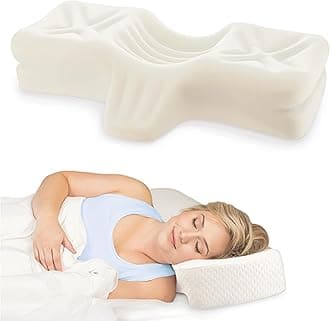 Lite Cervical Orthopedic Foam Sleeping Pillow; for Neck, Shoulder, and Back Pain Relief; Helps Spinal Alignment; Back and Side Sleeping, Medium Firm - Petite