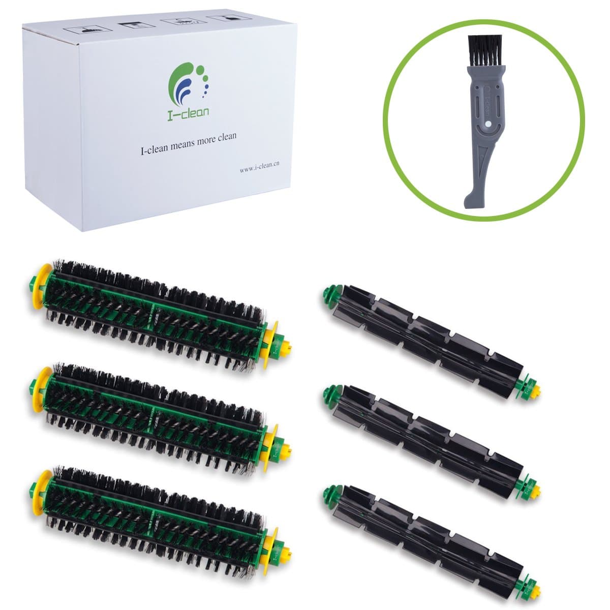 I clean for[3 Set] iRobot Roomba 500 Series 510 530 535 540 550 560 570 580 Vacuum Cleaning Robots Replacement Bristle Brush and Flexible Beater Brush