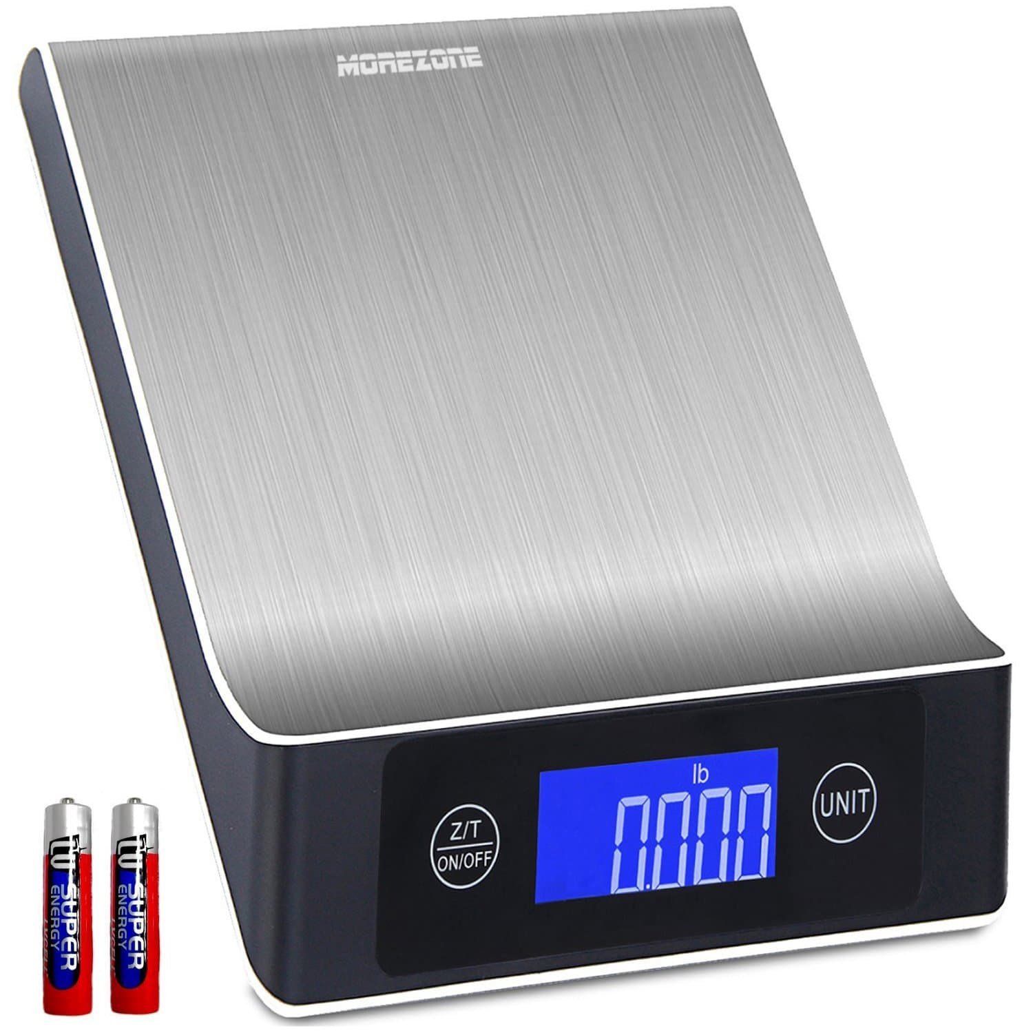 Kitchen Scale, MOREZONE Digital Pocket Food Scale 5kg /1g 6 Units Tare&Auto Off LED Display Portable 304 Stainless Steel Finish Touch Sensitive for Postal Kitchen Office Cooking Baking Coffee