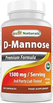 D-Mannose Capsules - Urinary Tract Cleanse Supplement 1500mg/Serving - 120 Count (120 Count (Pack of 1))