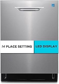 24" Designer Series Built-In Dishwasher, 14-Place Setting Capacity with Stainless Steel Tub, 6 Wash Programs and Smart Wash System, Low Noise, ENERGY STAR Certified, BDW400MS