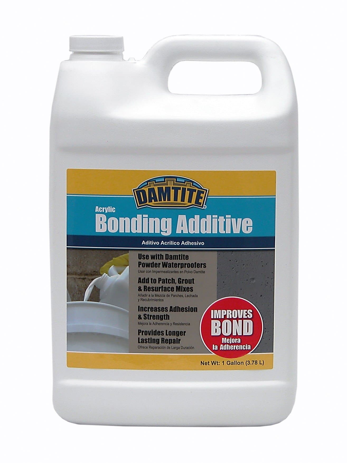 Damtite 05370 Clear Acrylic Bonding Additive, 1 gal Bottle
