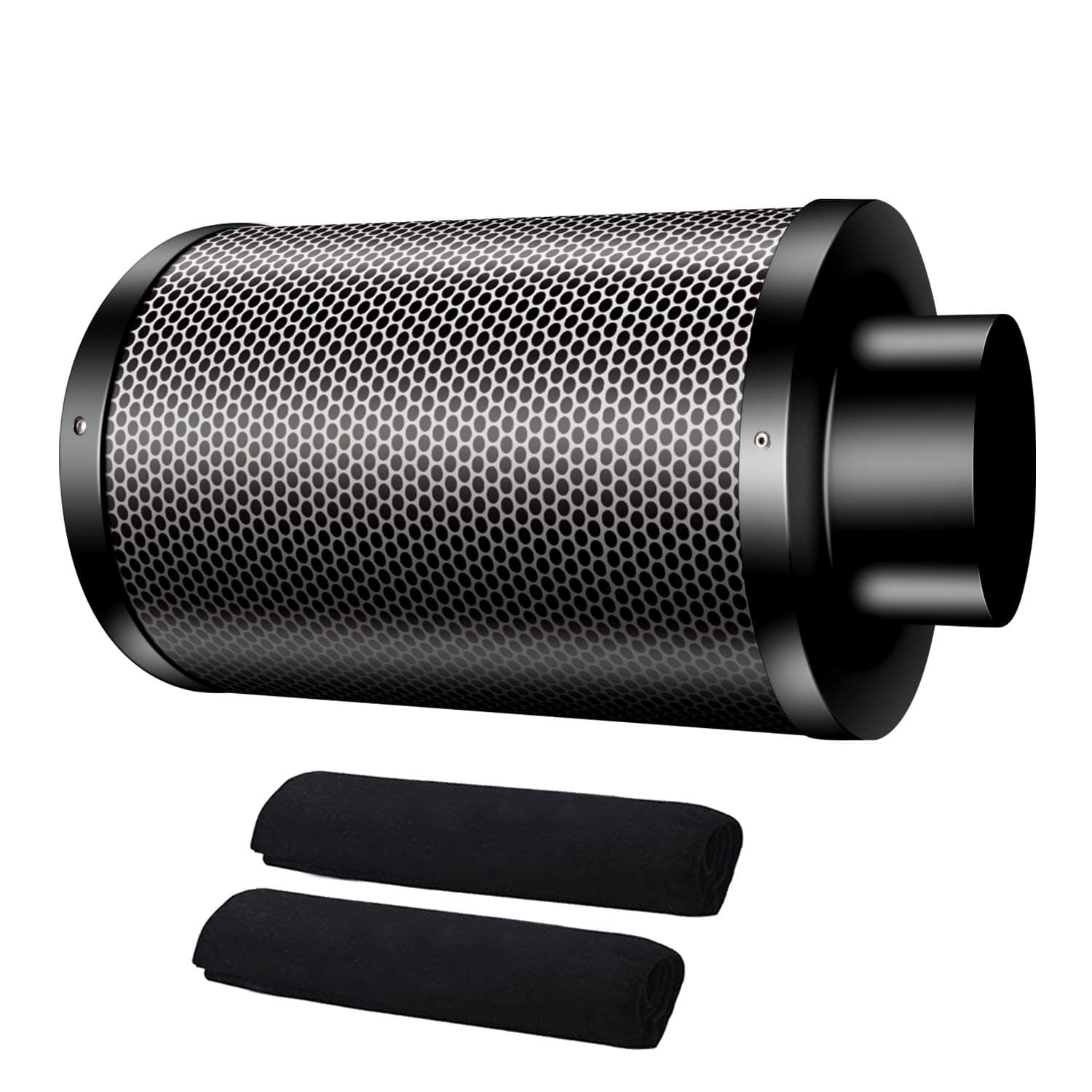 OOPPEN 6 Inch Professional Odor Control Air Carbon Filter Air Scrubber with Activated Charcoal for Hydroponic Plants Grow Tent & Inline Duct Fan(Carbon Layer Thickness 38MM, 6"/150mm, Black)