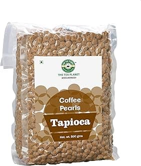 Tea Planet Tapioca Pearls – Coffee Flavored Boba – 500g | Instant-Ready Chewy Pearls with Bold Coffee Taste for Bubble Tea, Milk Tea, Smoothies, Mocktails, Ice Cream & Desserts | Vegan-Friendly, Non-GMO & Easy to Prepare for Home, Café & Restaurant Use (500gms, Coffe)