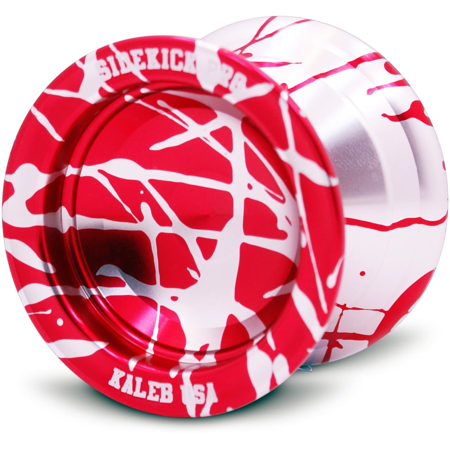 Sidekick Yoyo Silver & Red Splashes Responsive Professional Pro