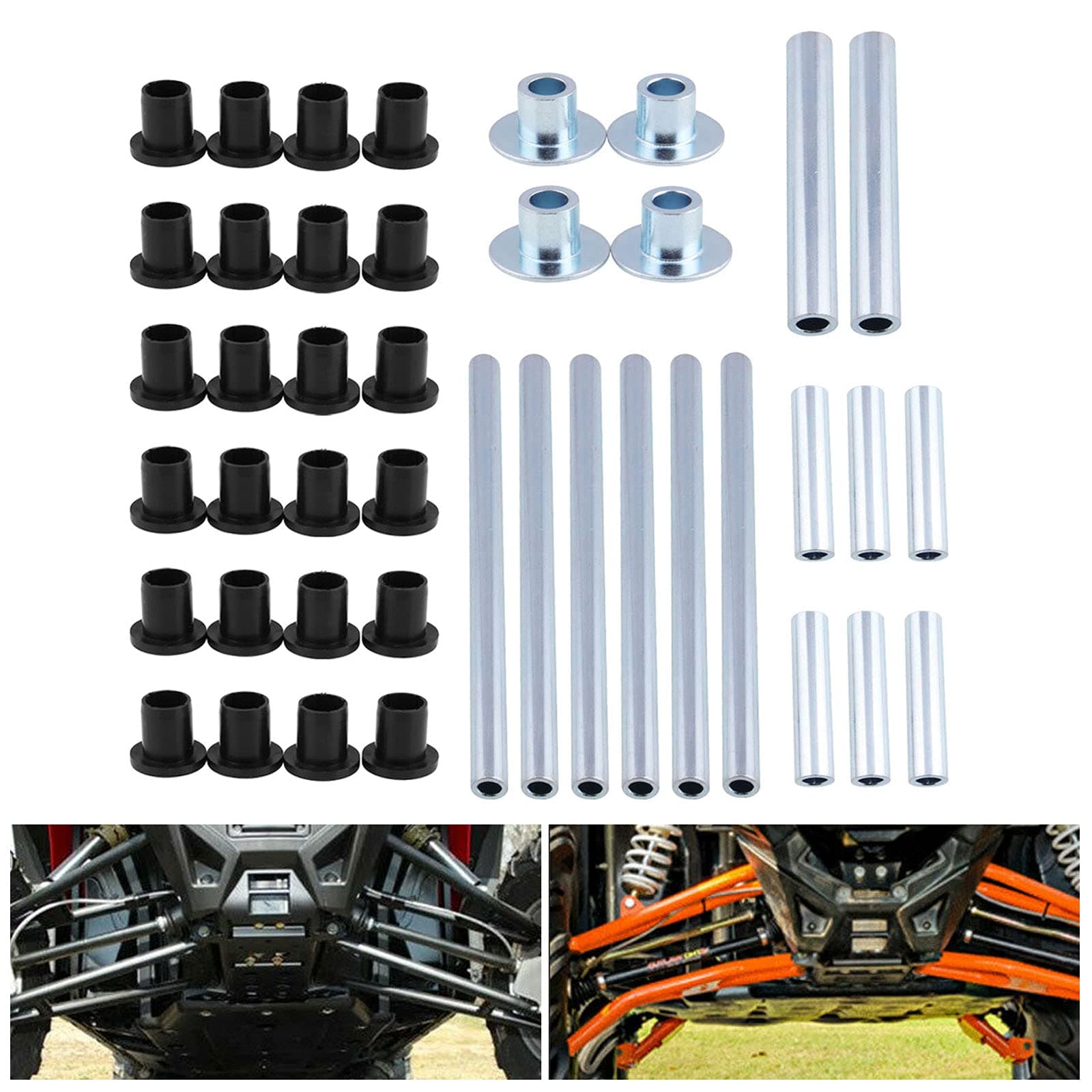 ATV Heavy Duty HDPE A Arm Bushing Kit Compatible with Polaris RZR 800 / RZR S / 4 800 2008-2014 Complete Kit with Enough Bushings for The Front and Rear