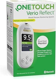 OneTouch Verio Reflect® Blood Glucose Meter I System for Blood Glucose Control I with 1 Blood Glucose Meter,1 Lancing Device, 10 lancets, 1 Pouch (Including Batteries)
