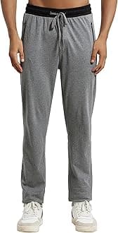 Jockey9510 Men's Super Combed Cotton Rich Slim Fit Mid Rise Trackpants with Side and Back Pockets