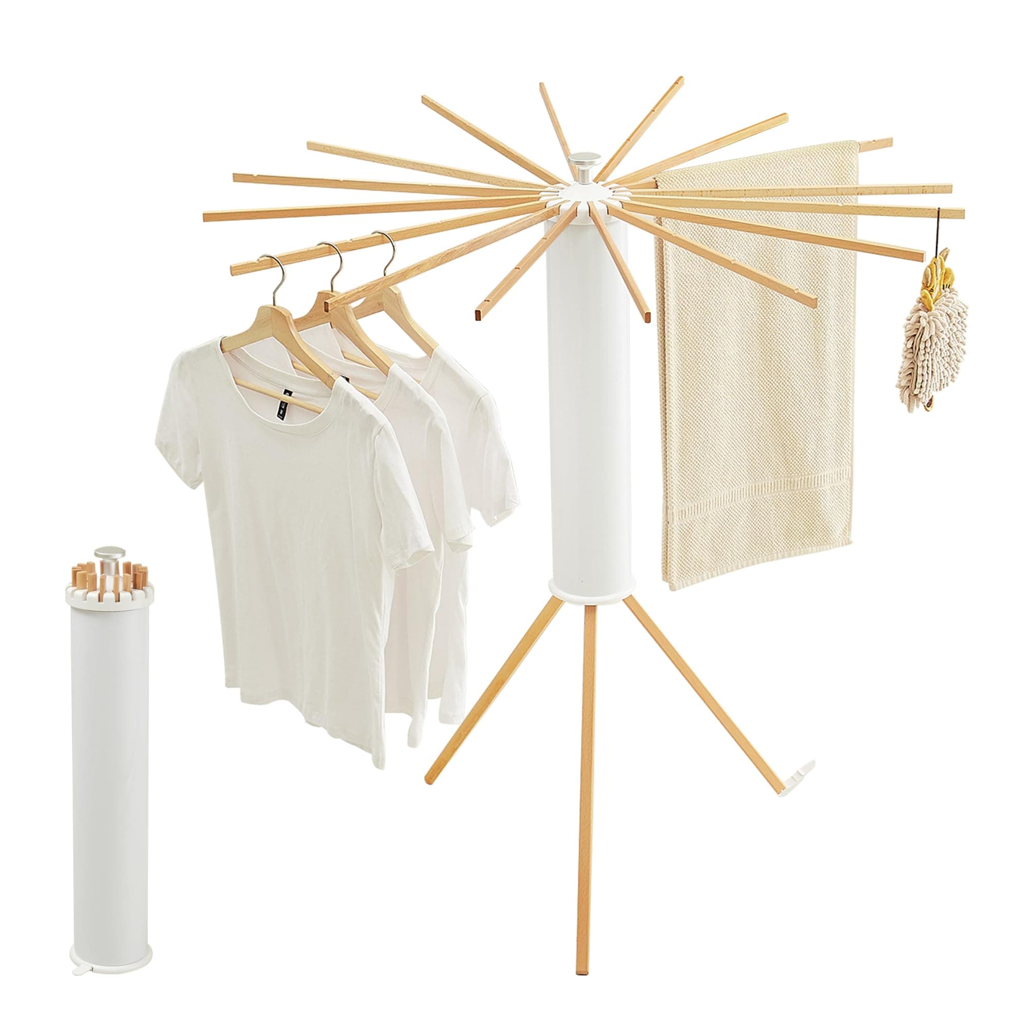 JOOM Tripod Clothes Drying Rack, Garment Rack Portable and Foldable Space Saving Laundry Drying Rack - Clothes Horse Indoor Folding Also Suitable for Outdoor Camping