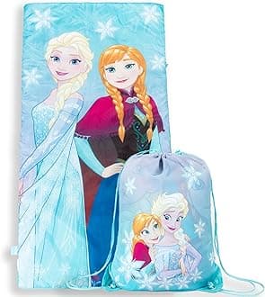 Disney Frozen Sparkle Slumber Sack - Cozy & Warm Kids Lightweight Slumber Bag/Sleeping Bag - Featuring Anna and Elsa (Official Disney Product)