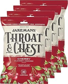 Cherry Throat & Chest Lozenges Cough Drops (4 Pack)