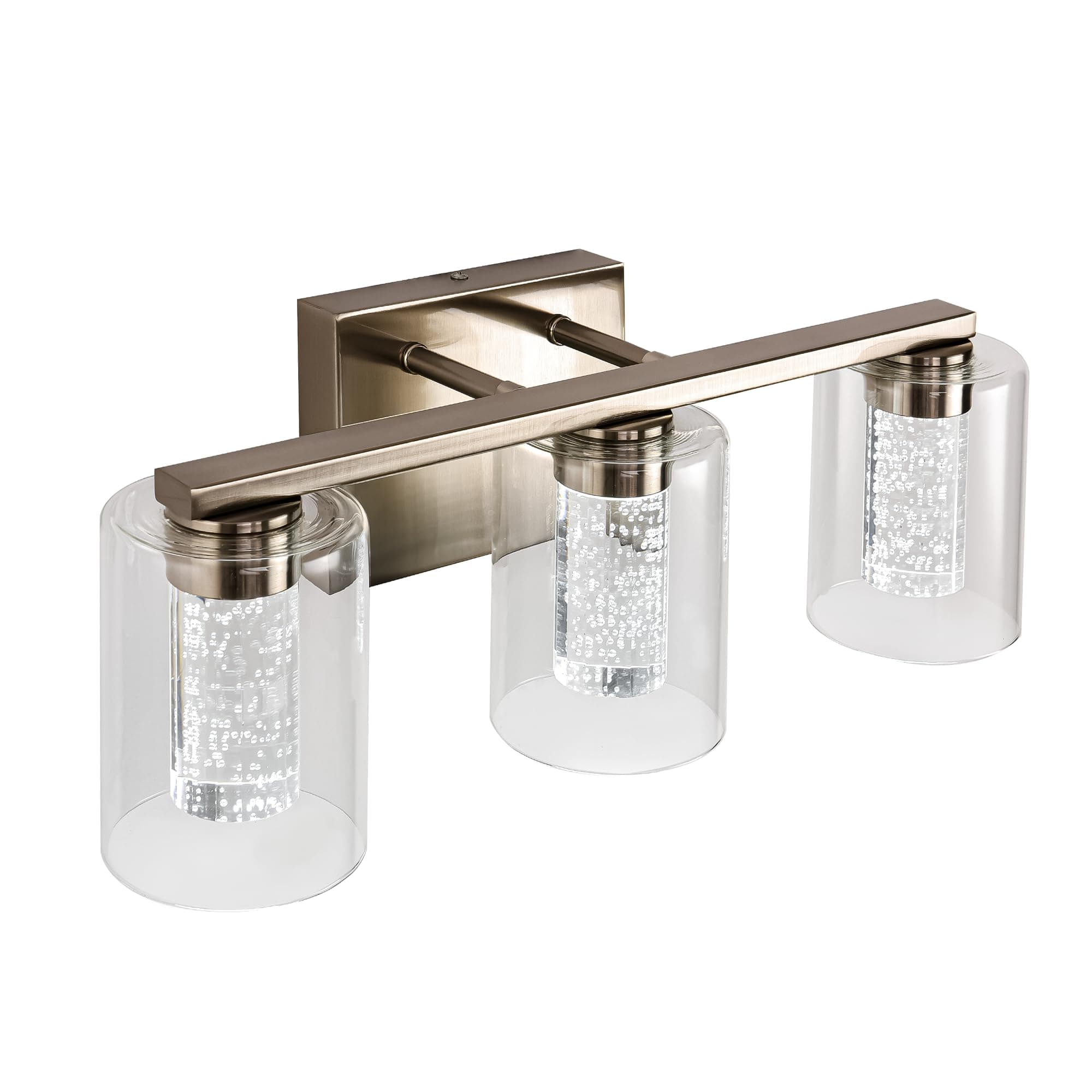 3 Light Bathroom Vanity Light Fixtures,Brushed Nickel Vanity Lights for Bathroom,Modern Vanity Lights for Bathroom,Farmhouse Vanity Lights for Bathroom,for Bathroom,Bedroom,Living Room,Hallway