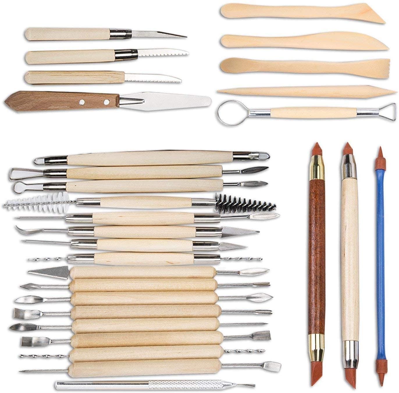 BESKIT 30PCS Clay Sculpting Tools Pottery Carving Tool Set Halloween Sculpting Kit