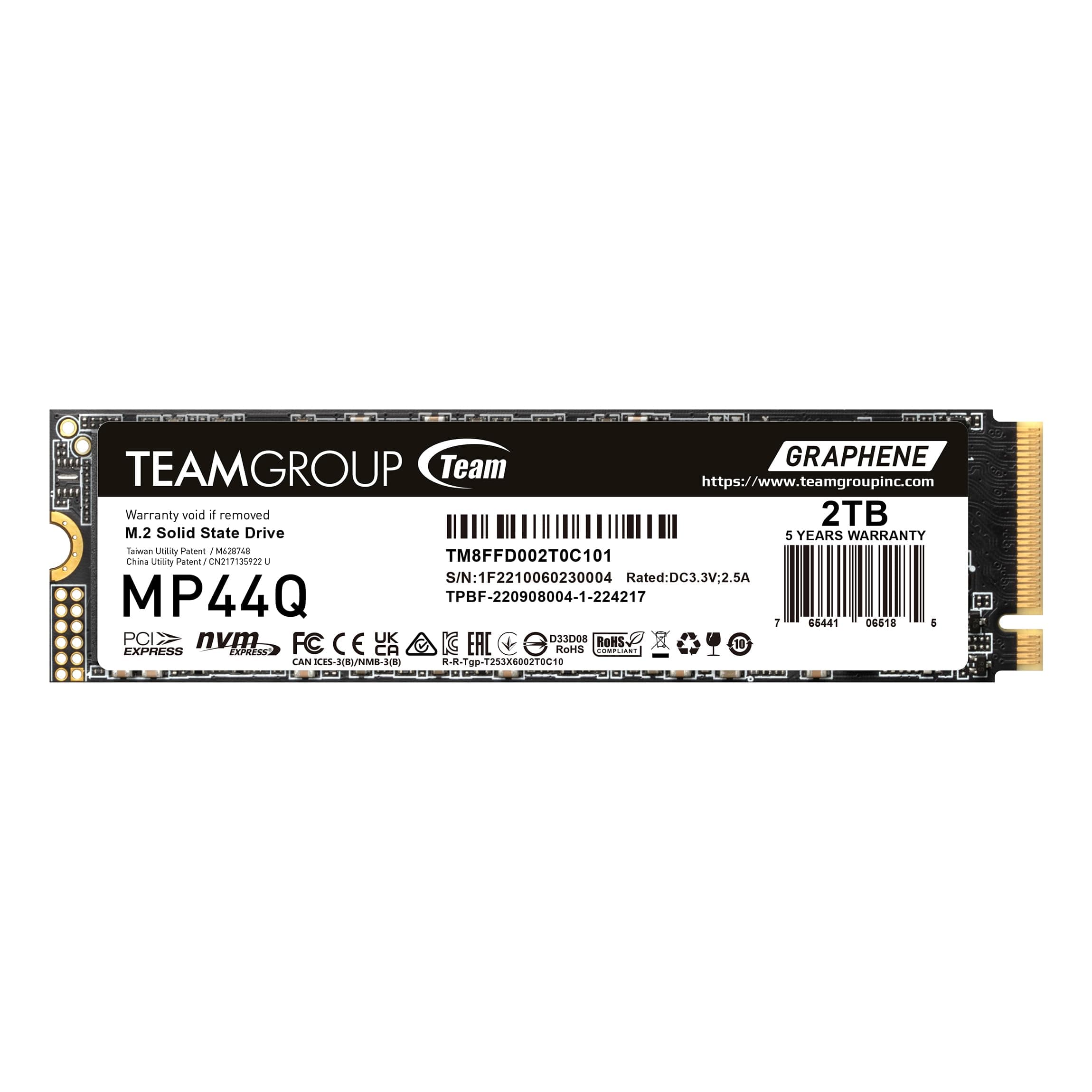 TEAMGROUP MP44Q 2TB SLC Cache Gen 4x4 M.2 2280 PCIe 4.0 with NVMe Laptop & Desktop & NUC & NAS SSD Solid State Drive (R/W Speed up to 7,400/6,500MB/s) TM8FFD002T0C101
