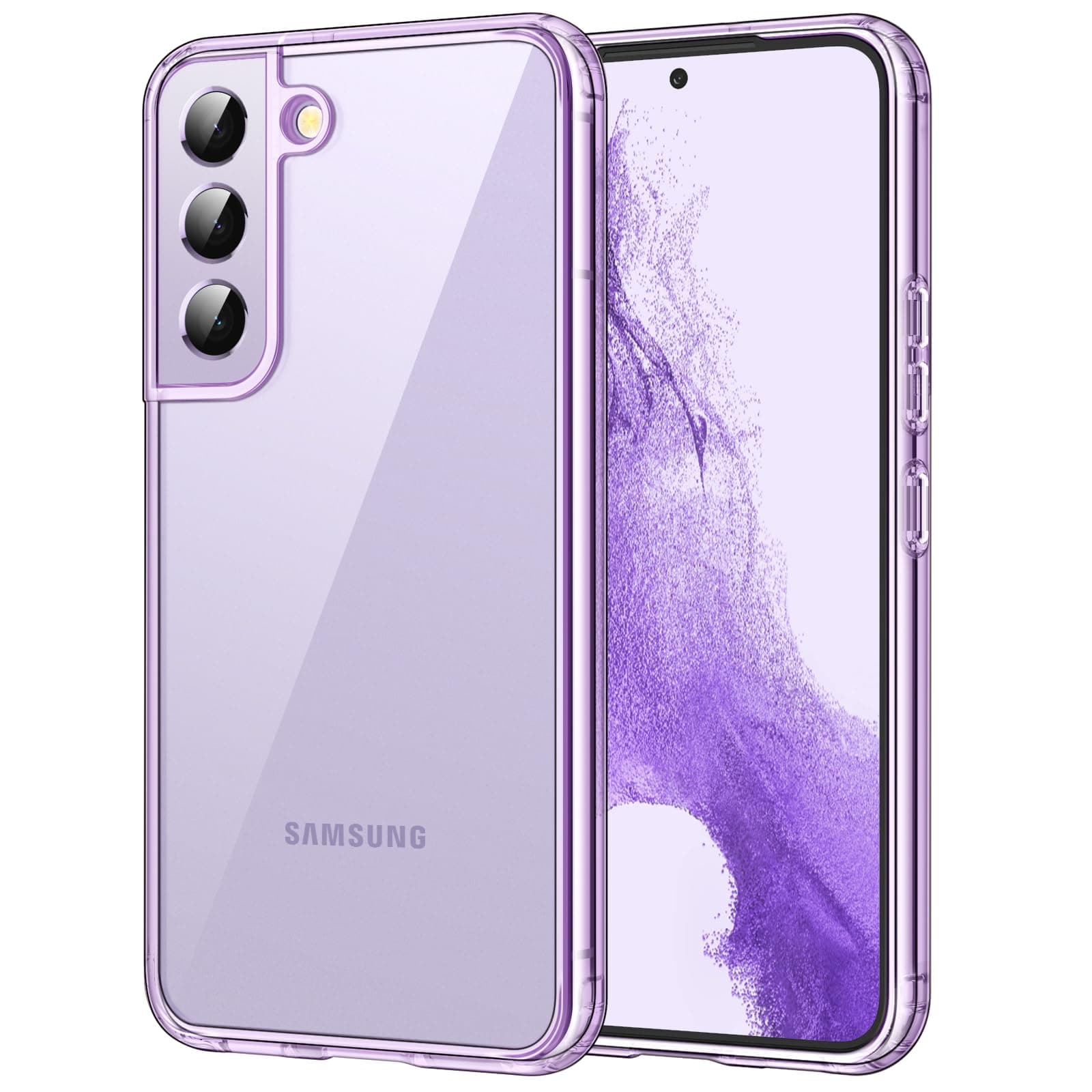 JETech Case for Samsung Galaxy S22 5G 6.1-Inch, Non-Yellowing Shockproof Bumper Protective Phone Cover, Anti-Scratch Hard PC Back (Purple)