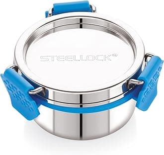 STEELLOCK PRO Stainless Steel Container/Dabba with Steel Lid Airtight for Food Storage, Easy to Carry, Leak Proof and Stackable (SLP-111/150 ML).