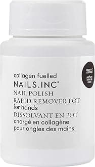 Nails.INC Rapid Nail Polish Remover Pot, Formulated with Collagen to Promote Nail Strength and Growth, Coconut Scented, Acetone Free, Cruelty Free, Vegan, 60ml