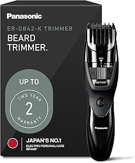 Panasonic Men's Precision Wet Dry Beard and Hair Trimmer (ER-GB42-K), Battery Powered