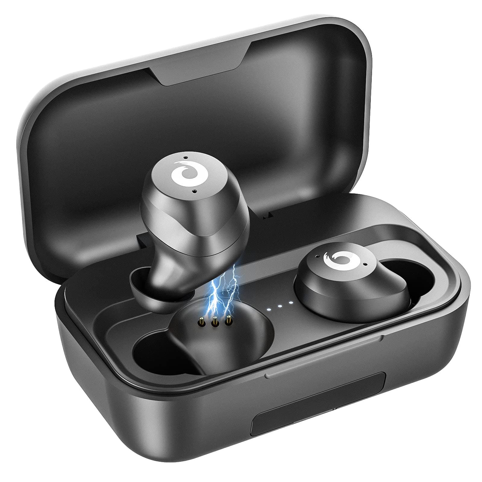 [Updated Version] Wireless Earbuds Bluetooth Headphones iKanzi IPX7 Waterproof 72H Cycle Play Time, 2200mAh Bluetooth 5.0 Auto Pairing Wireless Earphones Bluetooth Headset with Charging (Bright Black)