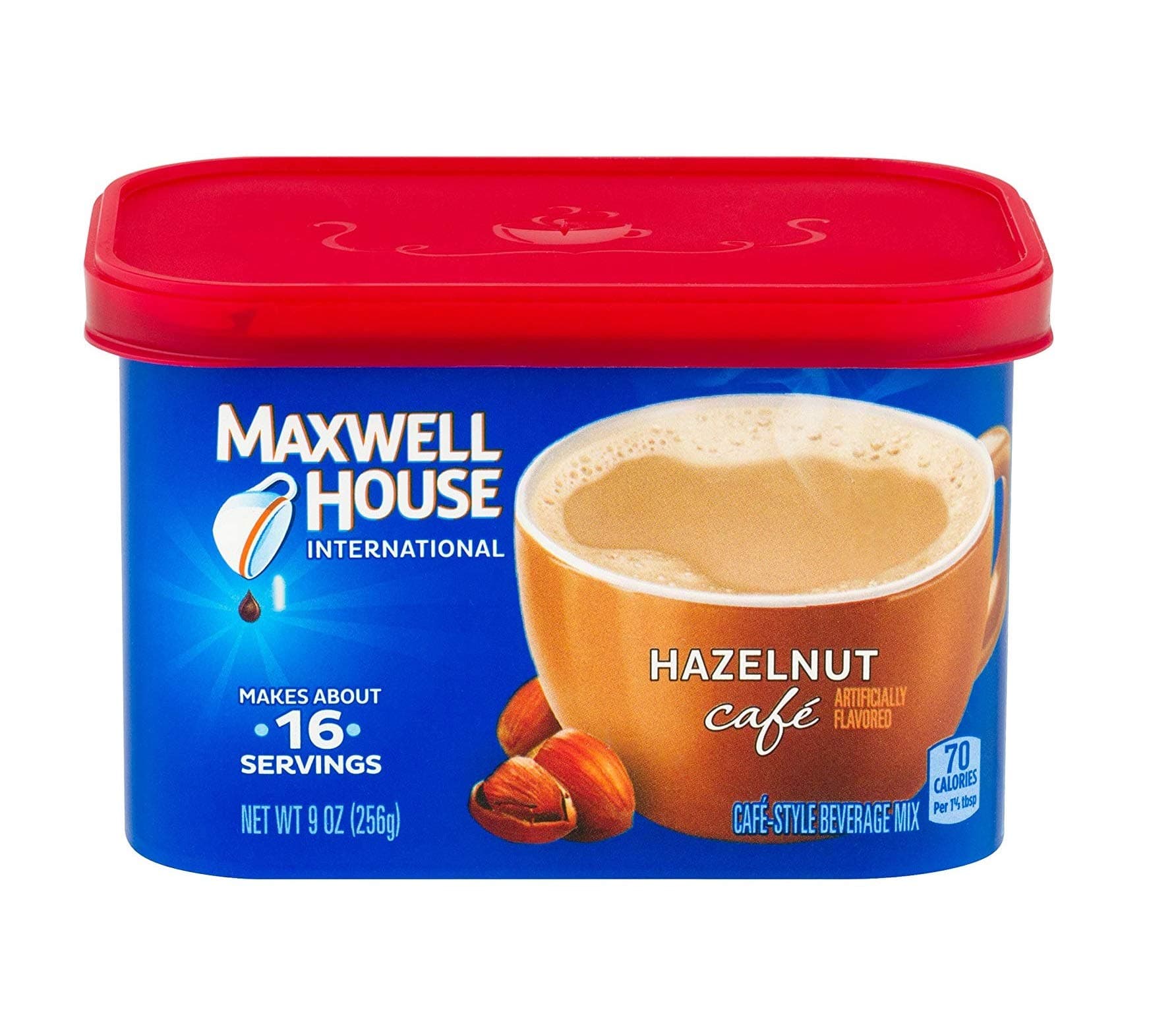 Maxwell House International Hazelnut Café-Style Instant Coffee Beverage Mix (4 ct Pack, 9 oz Canisters)