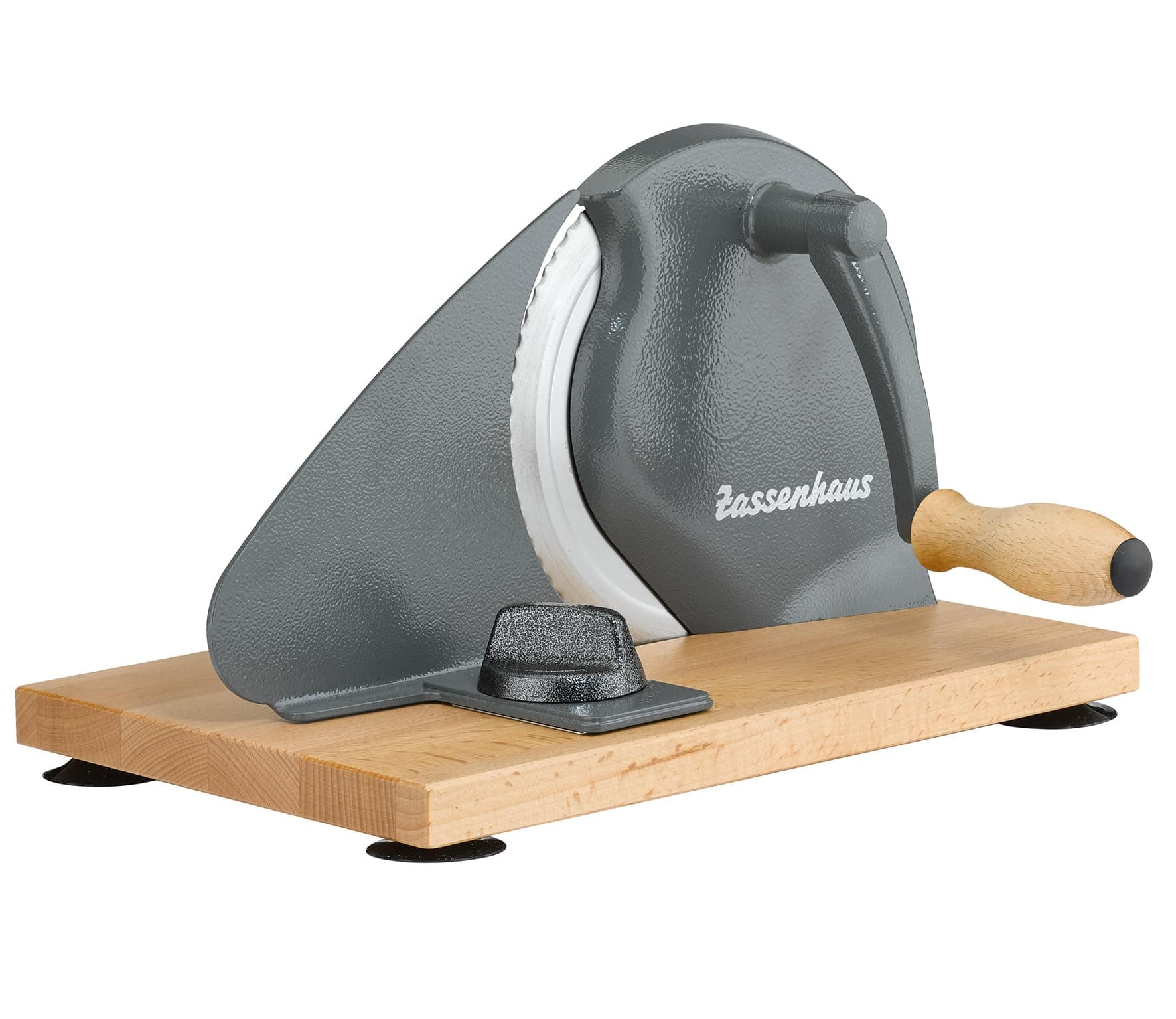 Zassenhaus Original Classic Adjustable Bread Slicer for Uniform Slices - Bread Slicer for Homemade Bread - 18/8 Stainless Steel Blade Sourdough Cutter - Gray, 11.75" x 8"