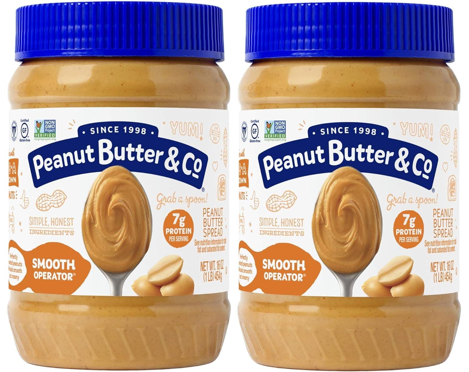 Smooth Operator Peanut Butter, Non-GMO Project Verified, Gluten Free, Vegan, 16 Ounce (Pack of 2)