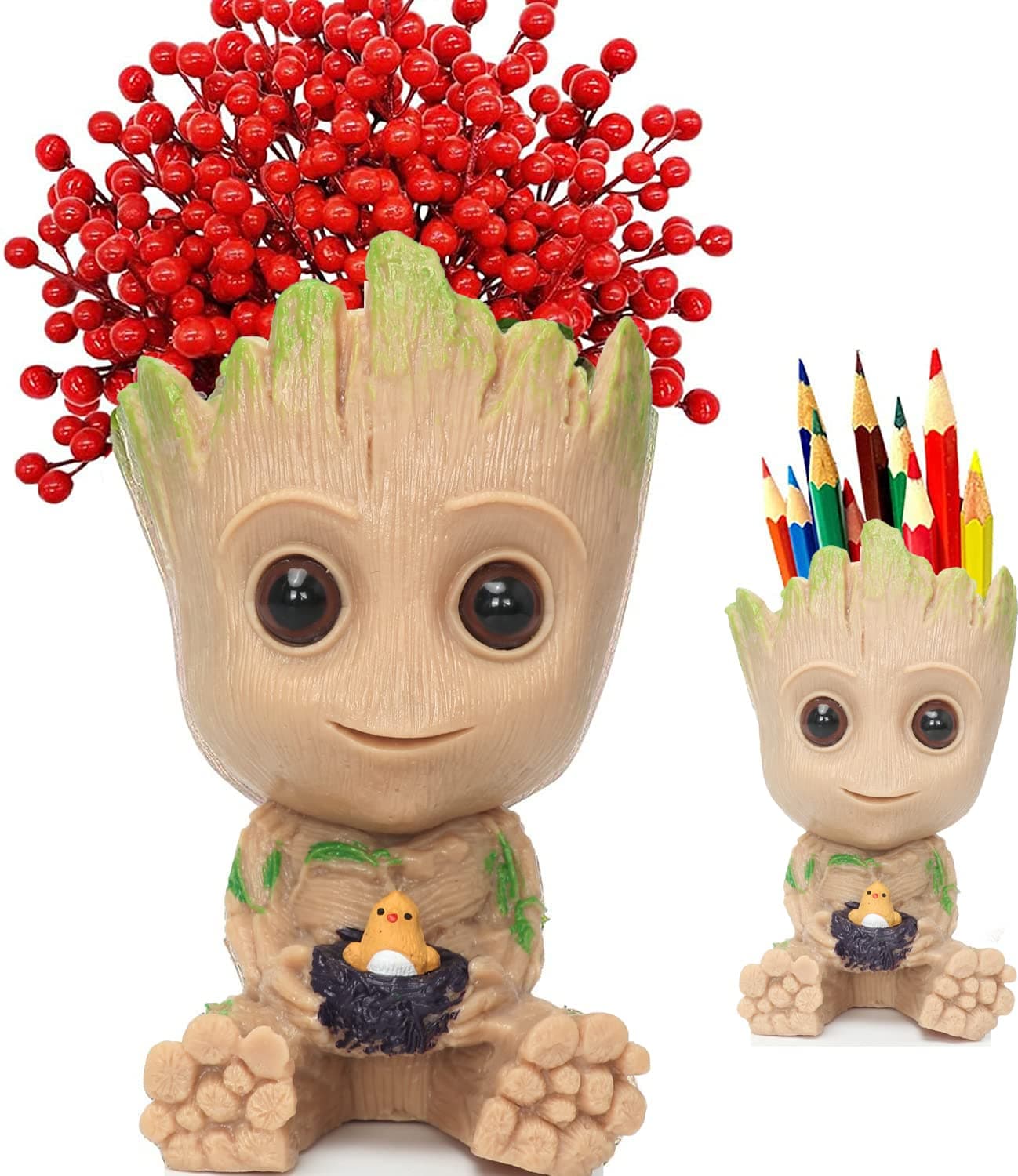 Baby Groot Planter,Cute Baby Groot Pen Pot– Groot Action Figures Pen Holders – Groot Flowerpot Baby Model Toy For Kids