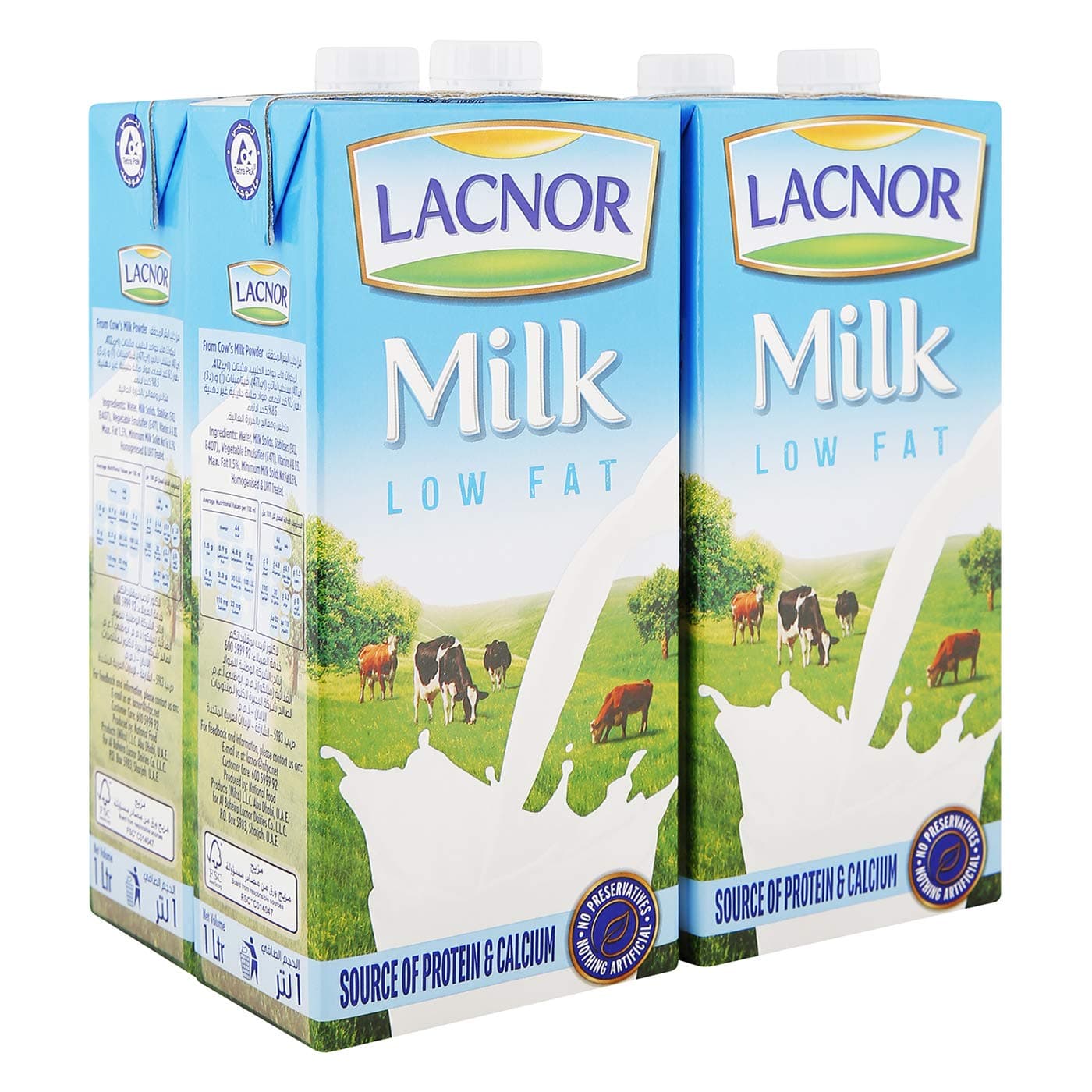 Milk Low Fat - 1 Litre (Pack Of 4)