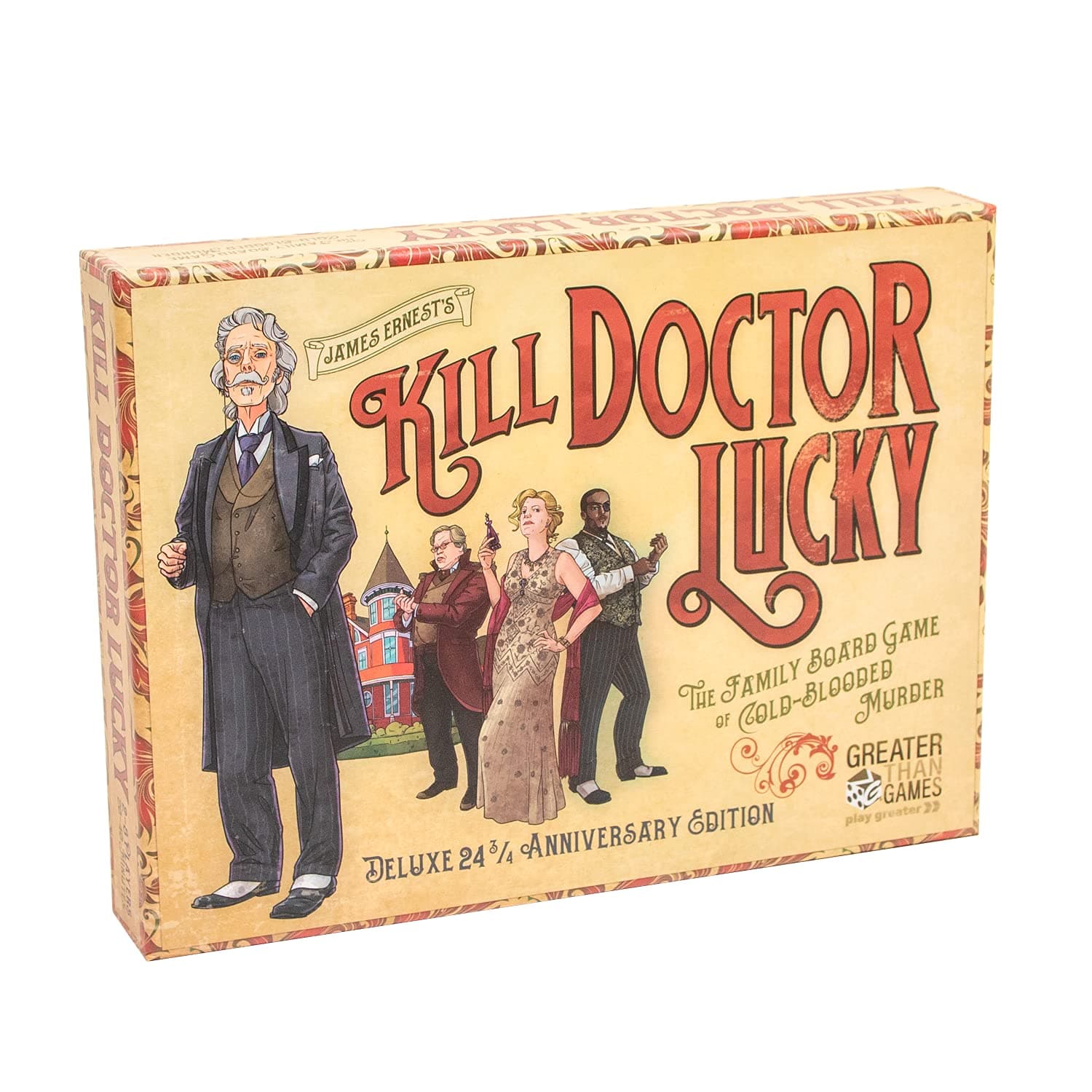 Cheapass Games: Kill Doctor Lucky, Deluxe 23rd and 3/4th Anniversary Edition, Family Board Game of Cold-Blooded Murder, For 2 to 8 Players