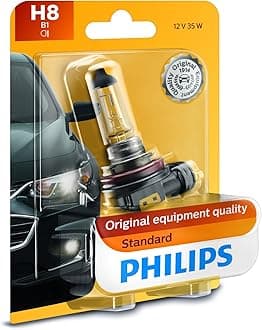 Philips 12360B1 H8 Standard Halogen Replacement Headlight Bulb, 1 Pack