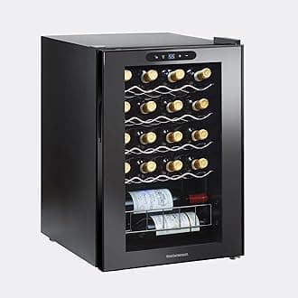- Wine Enthusiast 20-Bottle Compressor Wine Cooler - Freestanding 1.8 Cu. Ft. Wine Refrigerator for Home & Kitchen, Energy-Efficient Cooling of 41-64°F, Adjustable LED Touchscreen & Temperature Display
