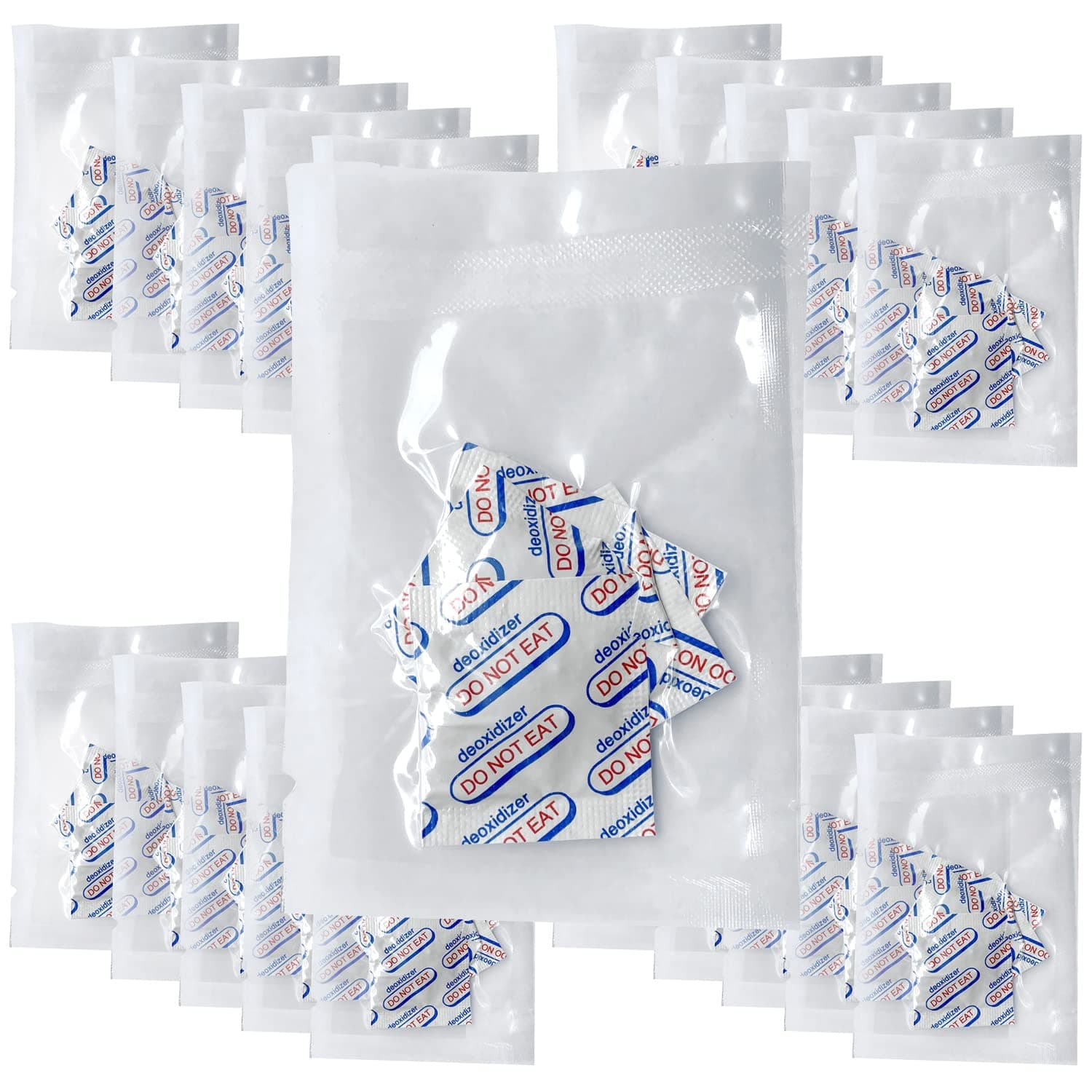 Oxygen Absorbers For Food Storage 300cc (5 pcs in Vacuum Sealed Bag x 20, Total 100 Packets) O2 Absorbers Food Grade Oxygen Absorbers Oxygen Packets For Food Storage Oxygen Remover Absorb Observers