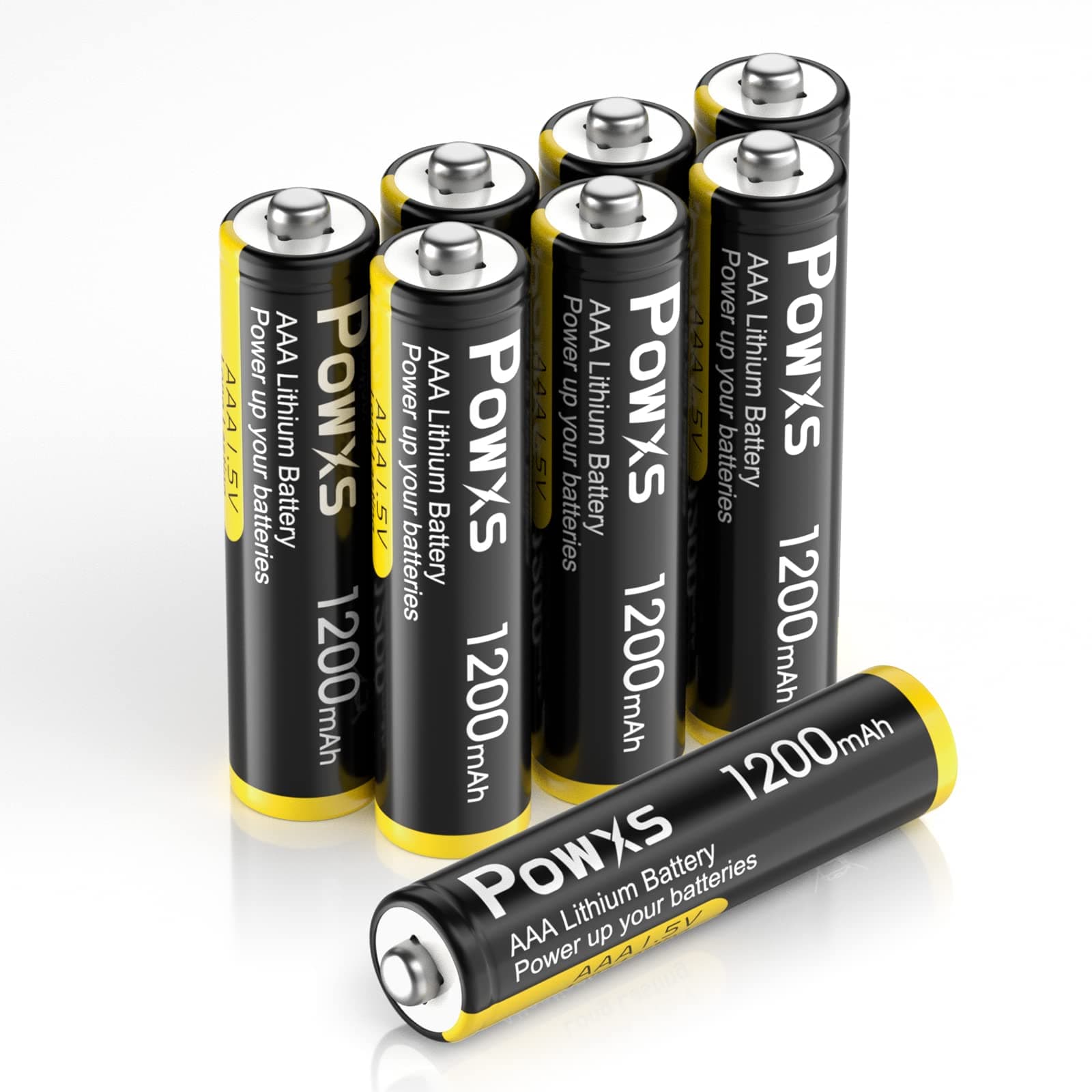 POWXS AAA Lithium Batteries 8 Pack 1.5V Lithium Iron Micro 3A Batteries 1200mAh Super Capacity Compatible with Blink Camera, Flashlight, Toy, Remote Control [Non-Rechargeable]
