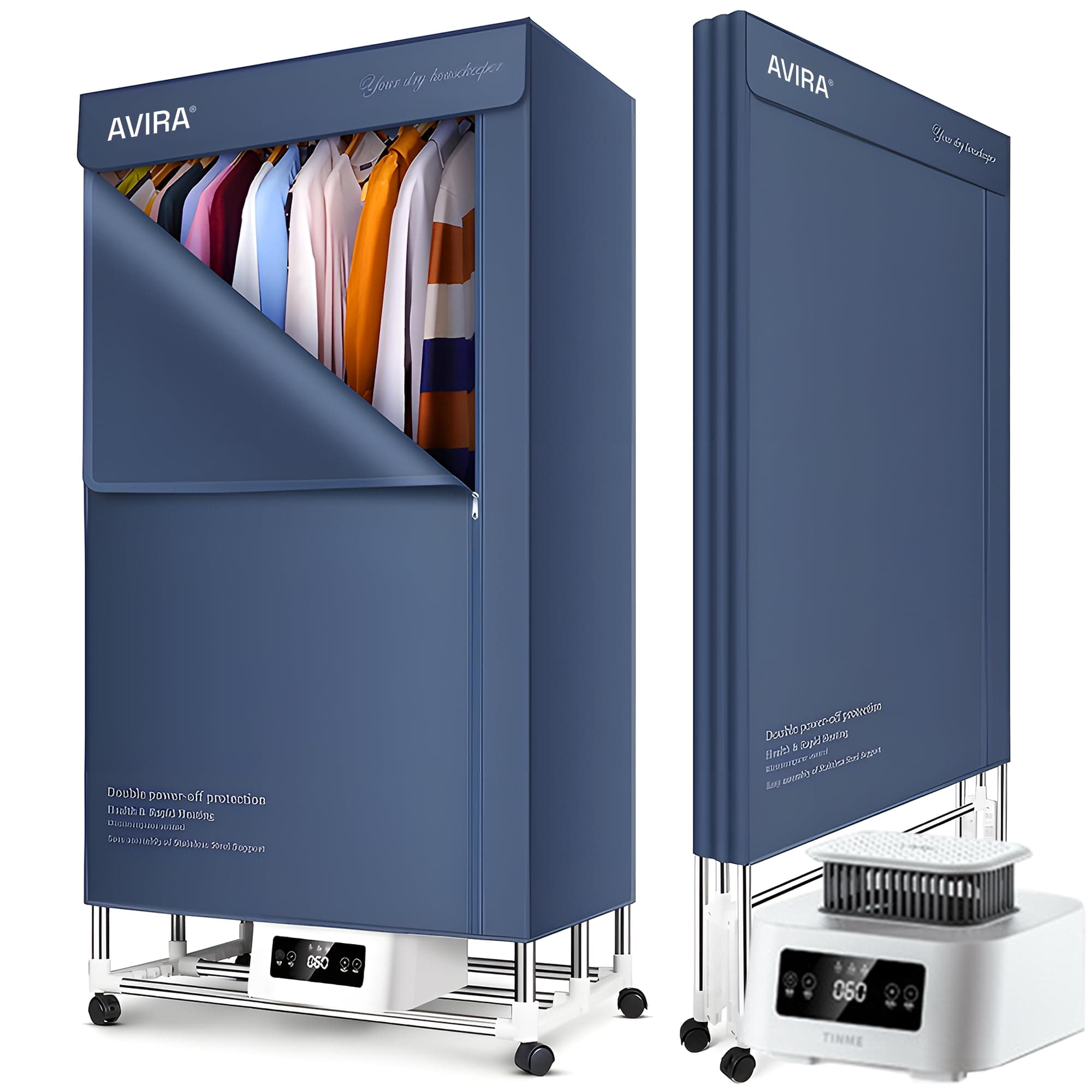 Avira Electric Cloth Dryer Machine 2000W | Foldable & Portable Drying Stand with Remote Control | Large Capacity, Energy-Efficient Indoor Clothes Dryer for Home Use | Compact & Quick Drying Machine.