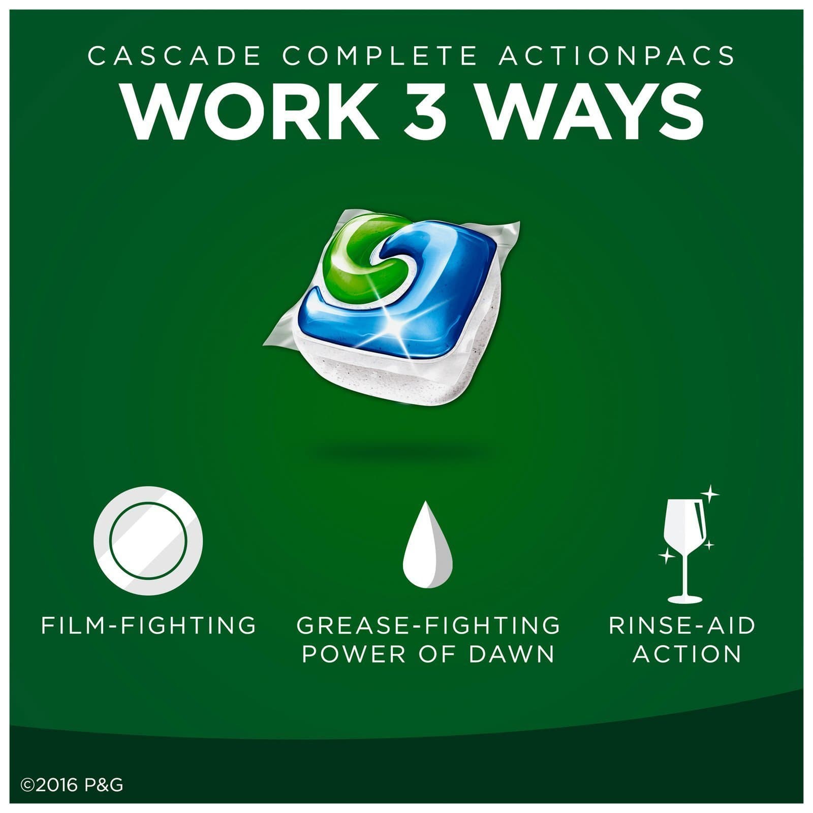 Cascade Complete Actionpacs Dishwasher Detergent, Fresh Scent, 38 Count