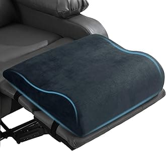 Extra Large Recliner Leg Pillow, Memory Foam Foot Rest Cushion Wave Shape Recliner Footrest Extender, Multi Purpose Back & Lumbar Support Pillow for Recliner, Bed, Sofa Couch,Grey