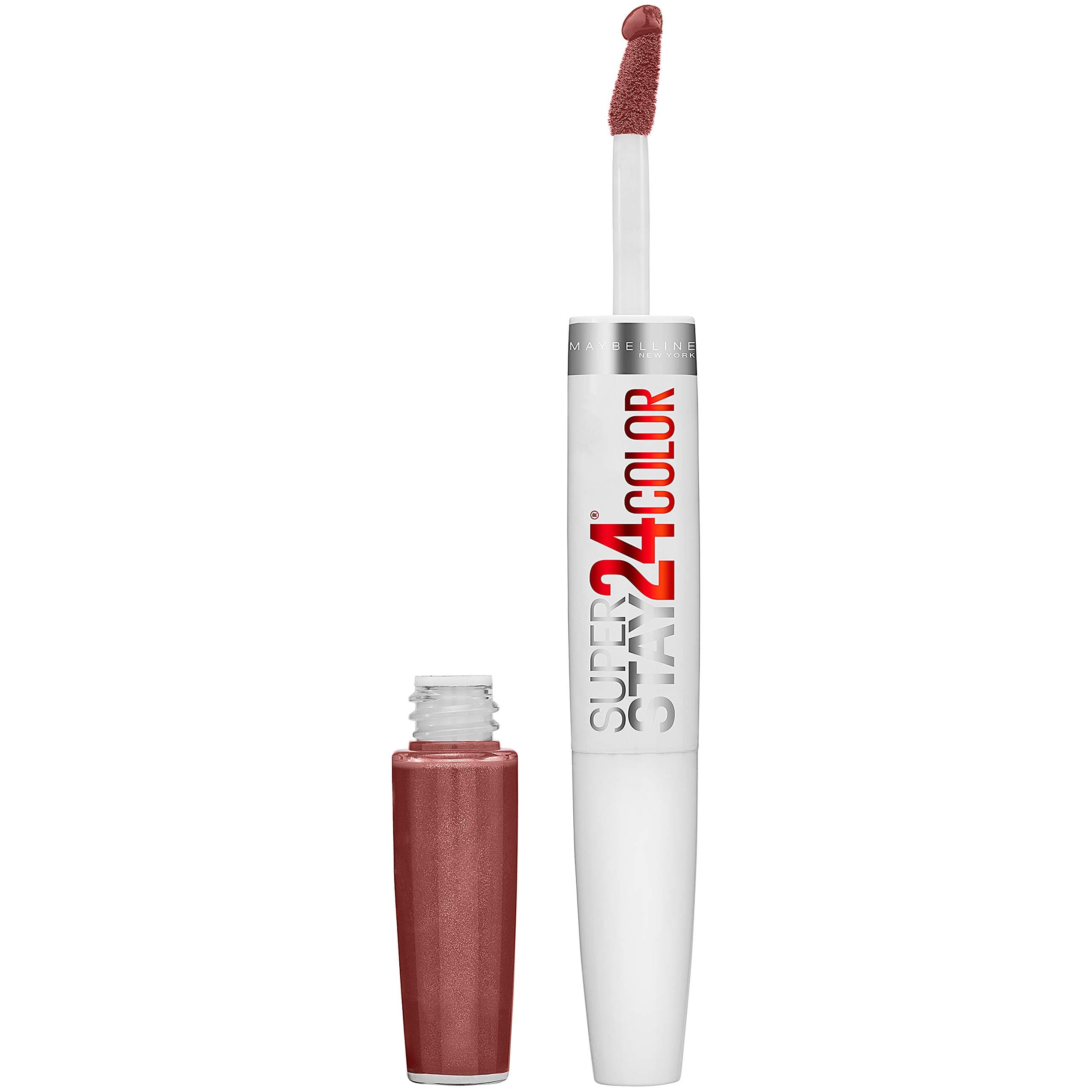 MAYBELLINE Super Stay 24, 2-Step Liquid Lipstick Makeup, Long Lasting Highly Pigmented Color with Moisturizing Balm, Constant Cocoa, Brown, 1 Count