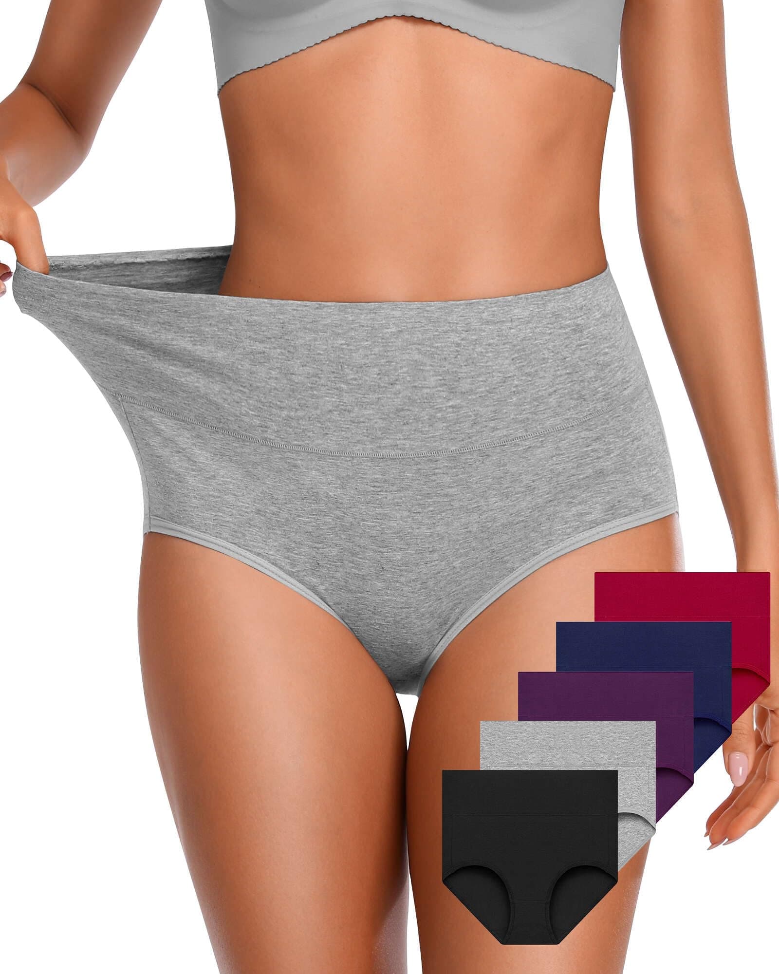Womens Underwear Cotton High Waisted Panties Full Coverage Postpartum Briefs Soft Stretch Ladies Underpants Multi Pack