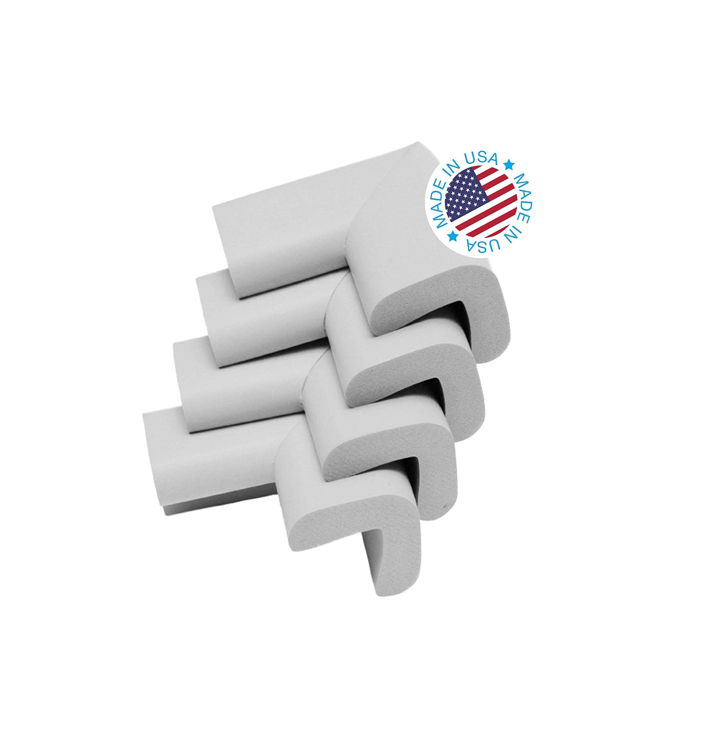 KidKusion 4- Piece Safety Corner Cushion; 4 Pack Off White; Child Proofing Corner Guard; Made in USA; Child Safety, Home Furniture Safety Bumper, Baby Proof Table Protector