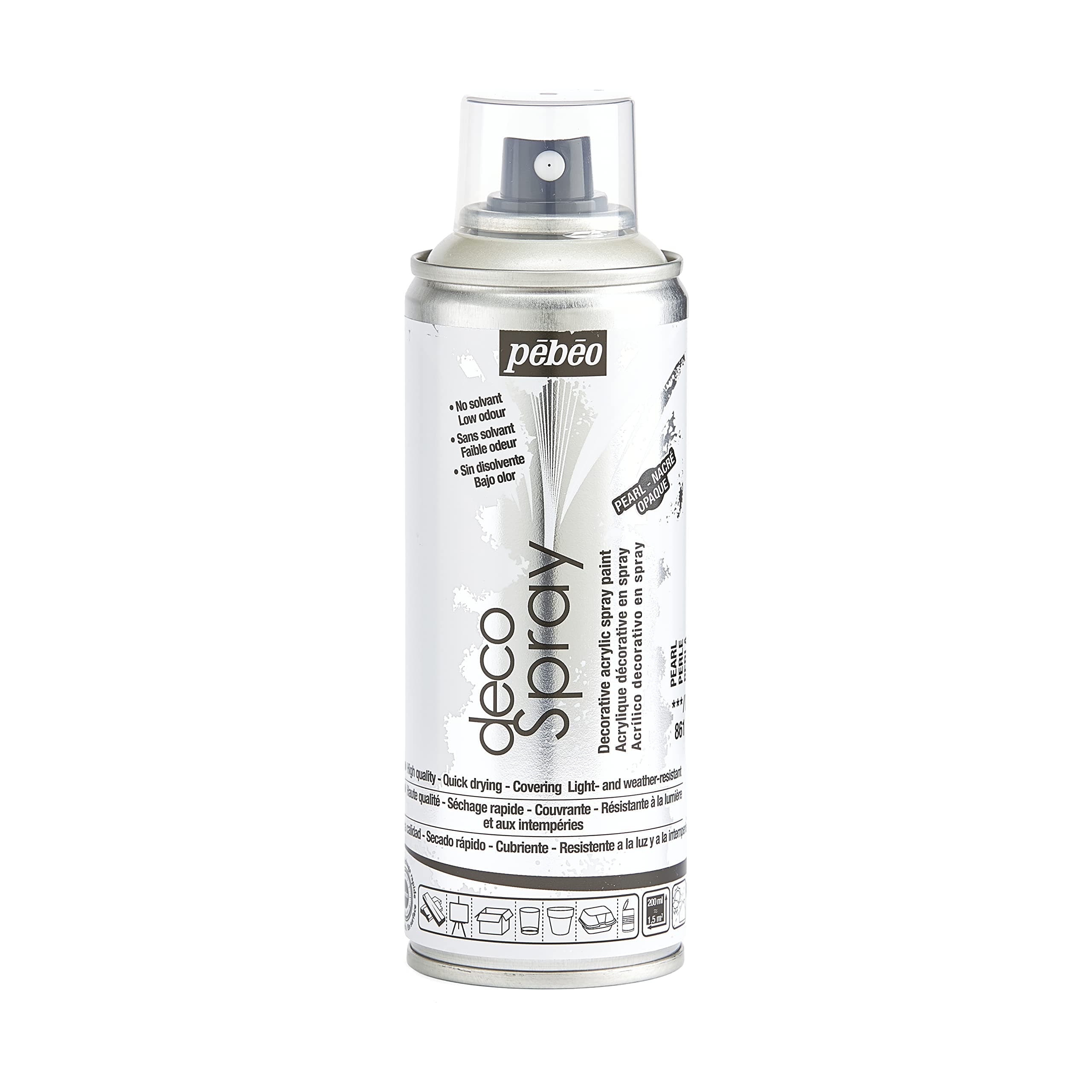 Pebeo Water-Based Acrylic Spray Paint, Deco Spray, 200ml, Pearl Color, NO.861 Pearl