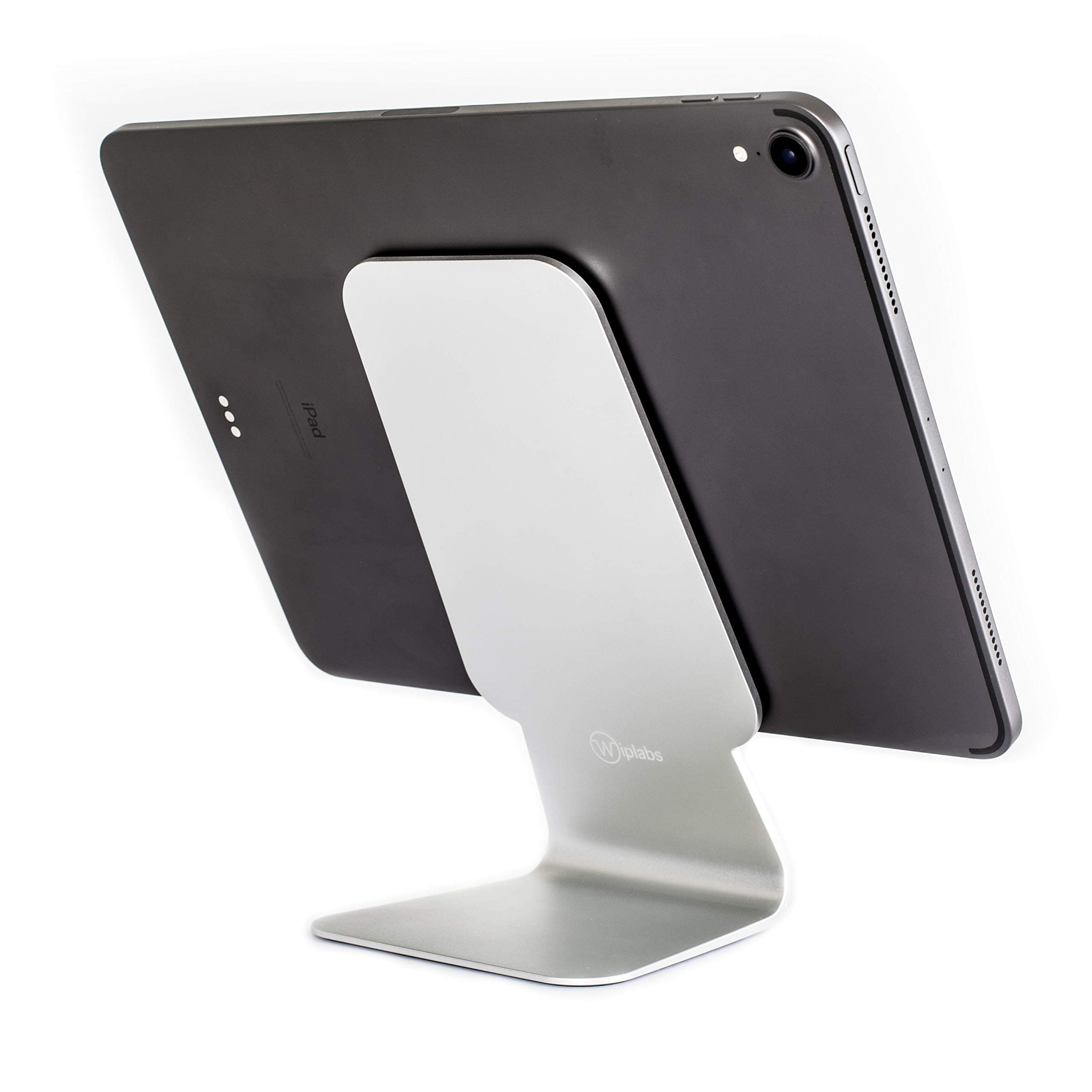 Slope - Patented Tablet Stand, Premium Micro-Suction iPad Stand Holder Dock for New iPad Pro and All Tablets or E-Reader up to 10.5 inches with Flat Back - Silver
